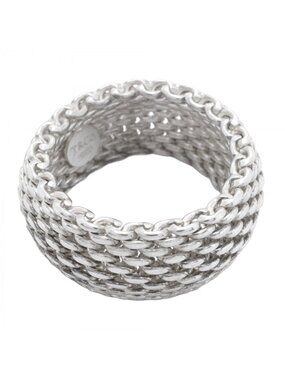 Tiffany & Co Ring Somerset Mesh 925 Sterling Silver